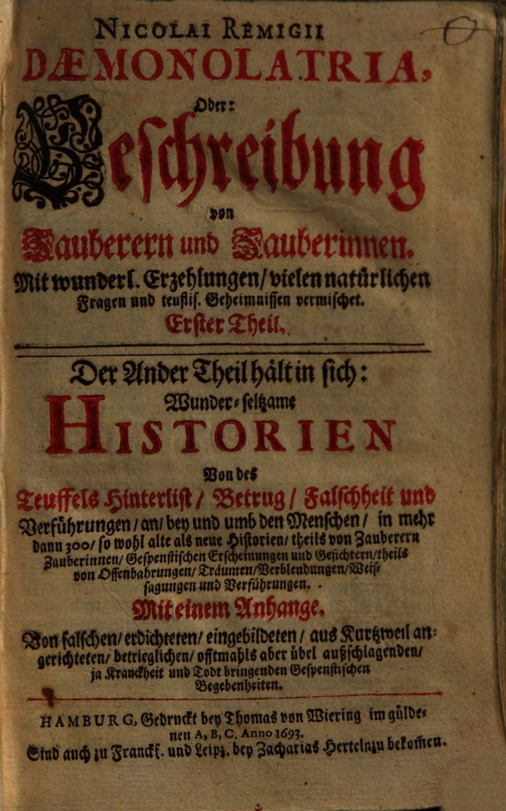 Cover of Nicolai Remigii Daemonolatria, Oder: Beschreibung von Zauberern und Zauberinnen