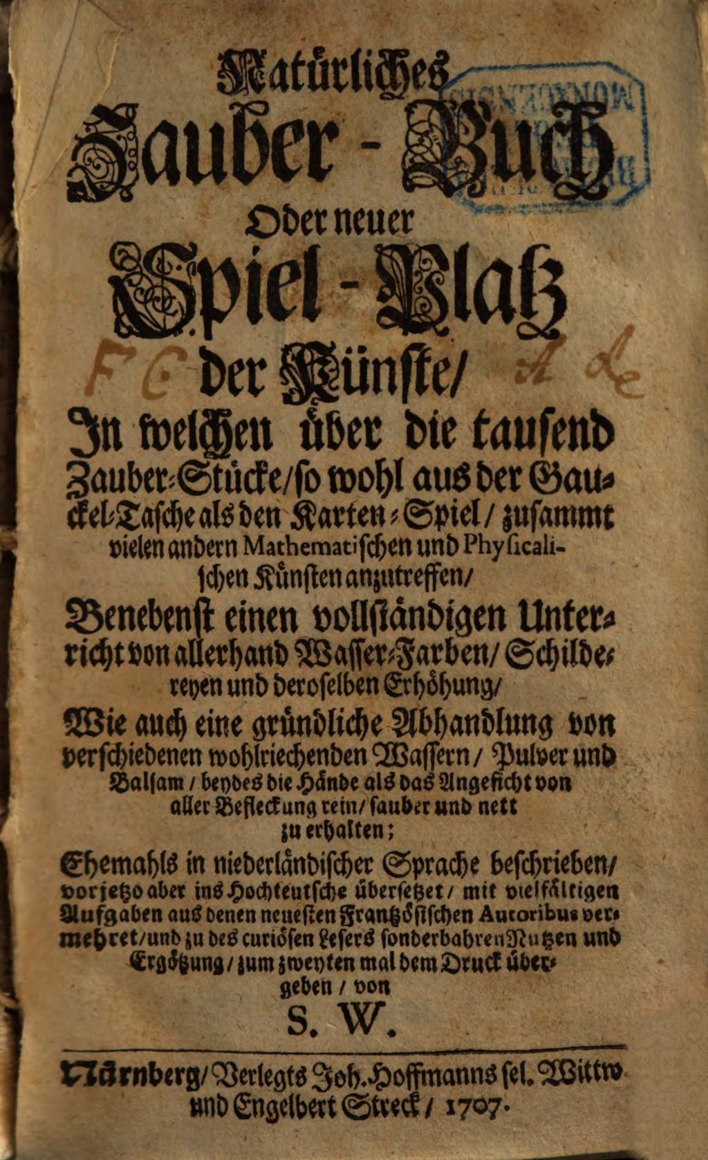 Cover of Natürliches Zauber-Buch Oder neuer Spiel-Platz der Künste