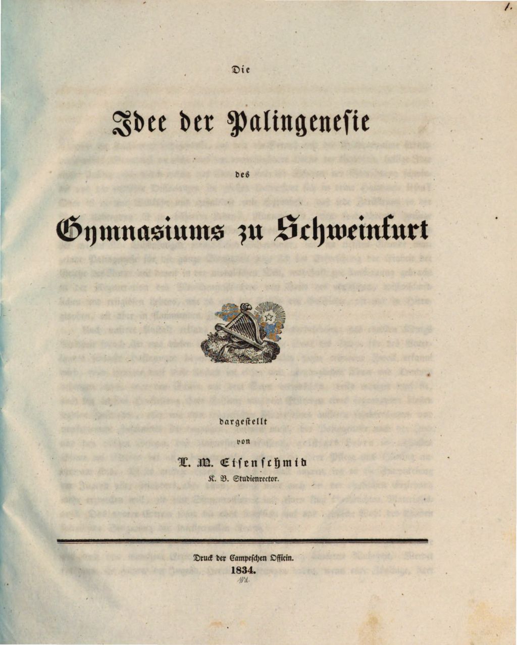 Cover of Die Idee der Palingenesie des Gymnasiums zu Schweinfurt