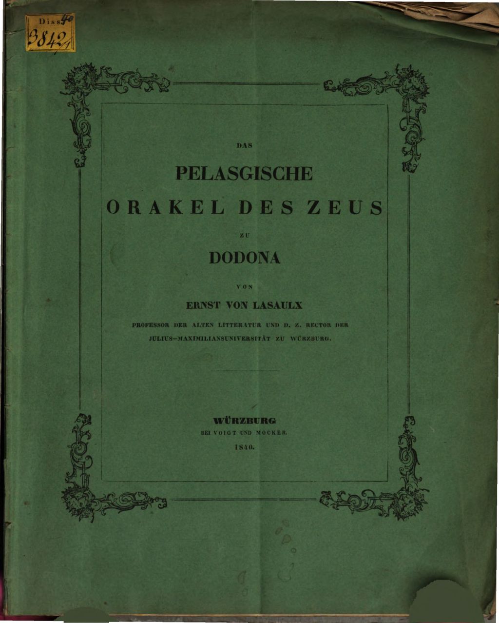 Cover of Das Pelasgische Orakel zu Dodona
