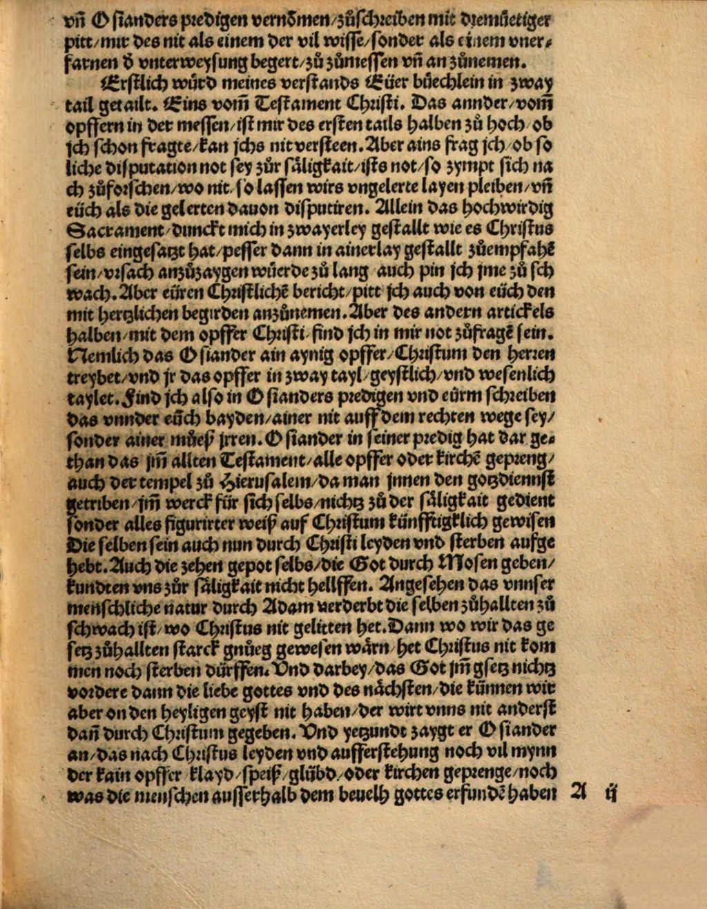 Cover of Ein gietliche vn[d] freuntliche anntwort vn[d] vntterricht auf eines Eersamen, der warheyt begerenden Christlichen Burgers von Nürmberg (doch pürtig aus Bayrn) sandt, brieff, antreffennd die new auffrur jn Christenlicher leer vnnd verfasst in jr. XXiiij ; christenlicher vnterweisung dem gemaynen mann vast nützlich vnd entsprießlich