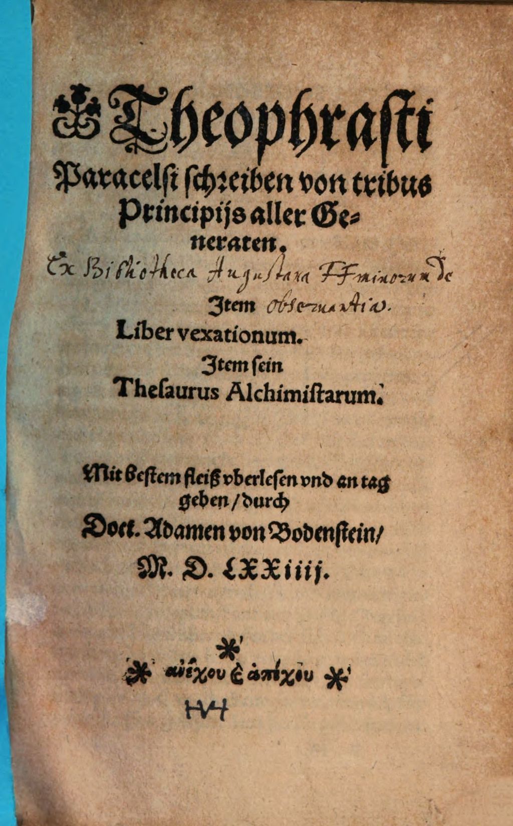 Cover of Schreiben von tribus Principiis aller Generaten