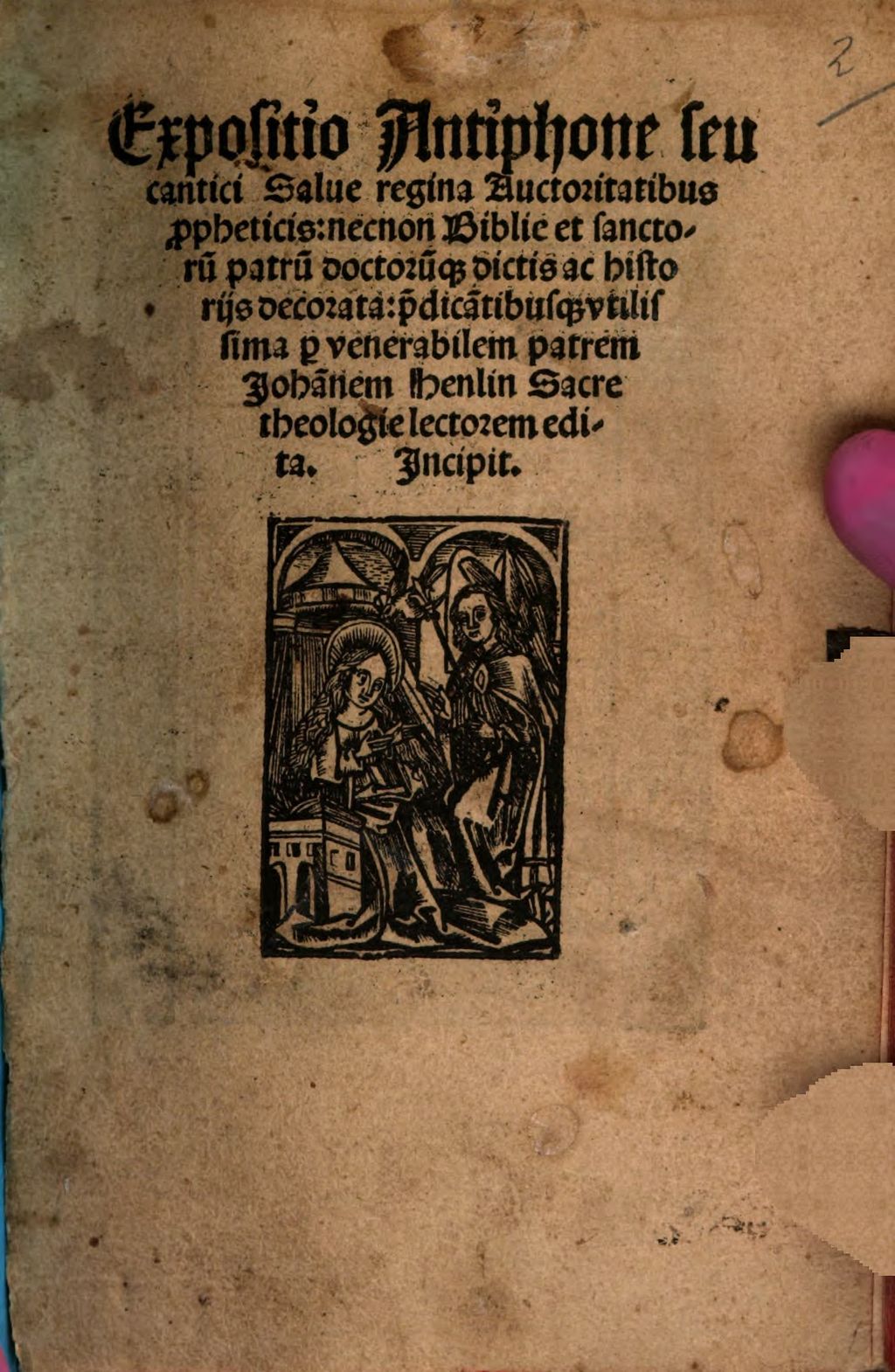 Cover of Expositio Antiphone seu cantici Salue regina