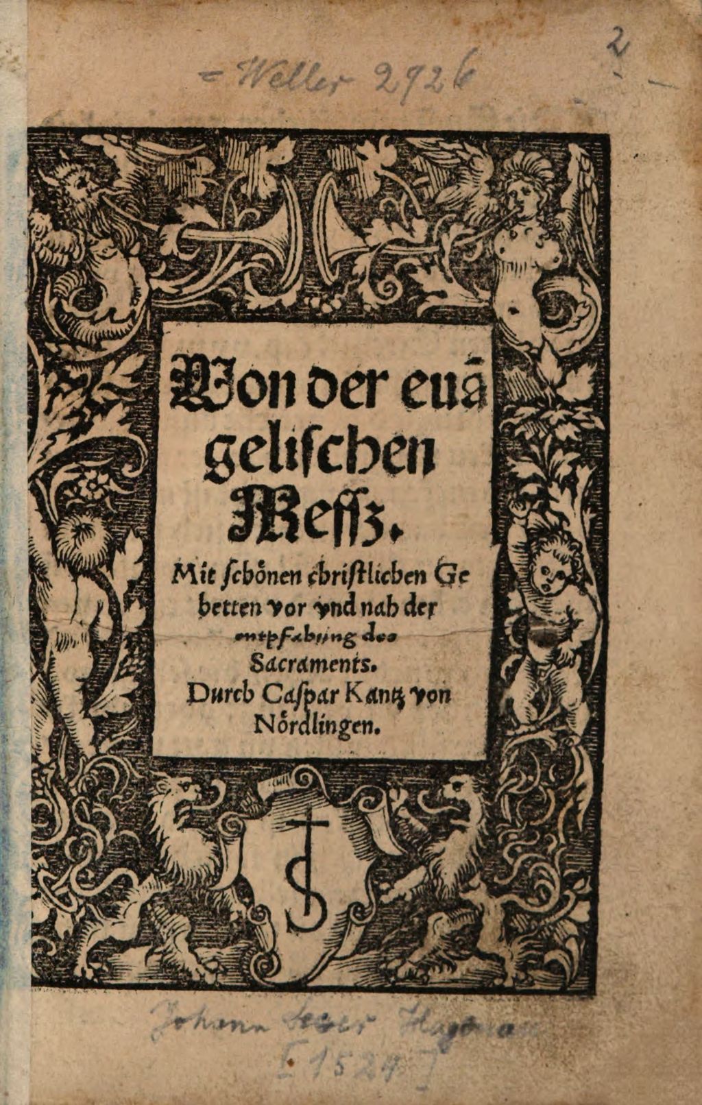 Cover of Von der eua[n]gelischen Messz