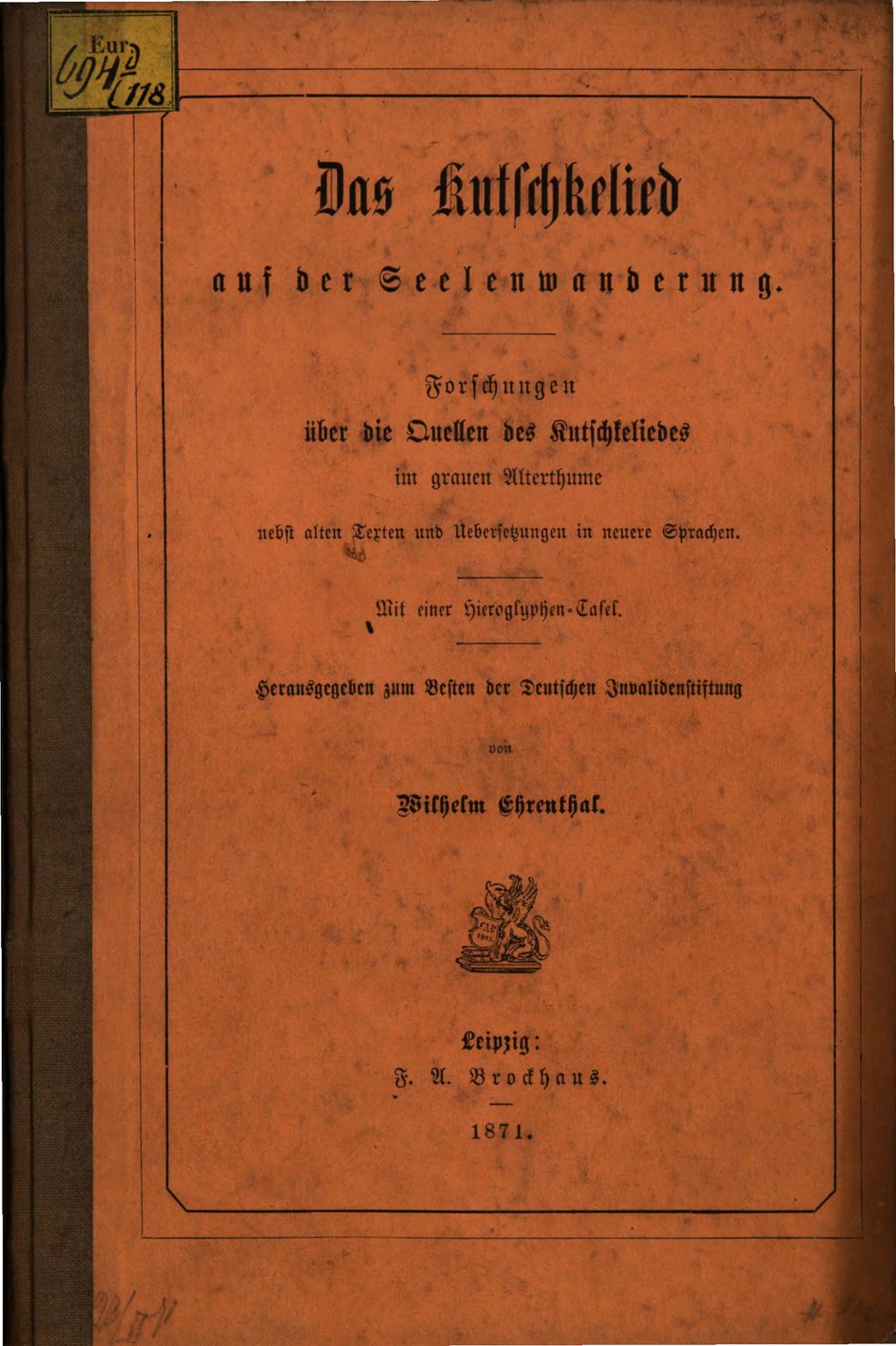 Cover of Das Kutschkelied auf der Seelenwanderung
