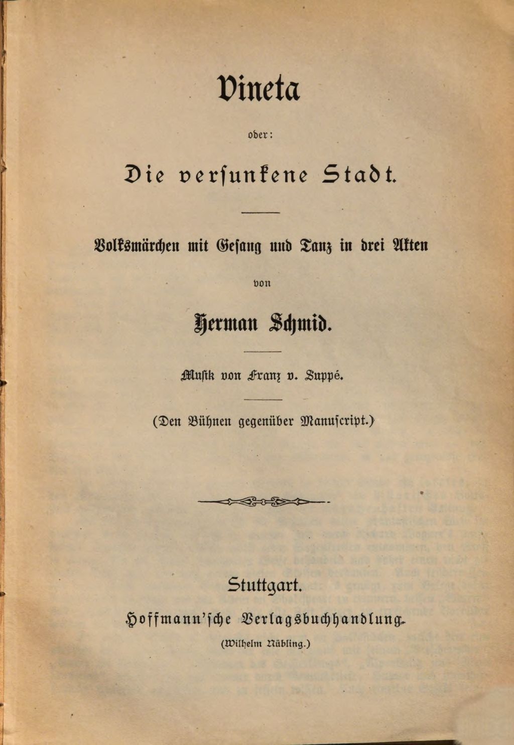 Cover of Vineta oder: Die versunkene Stadt
