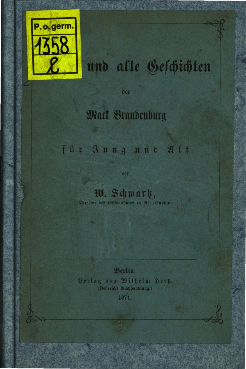 Cover of Sagen und alte Geschichten der Mark Brandenburg für Jung und Alt