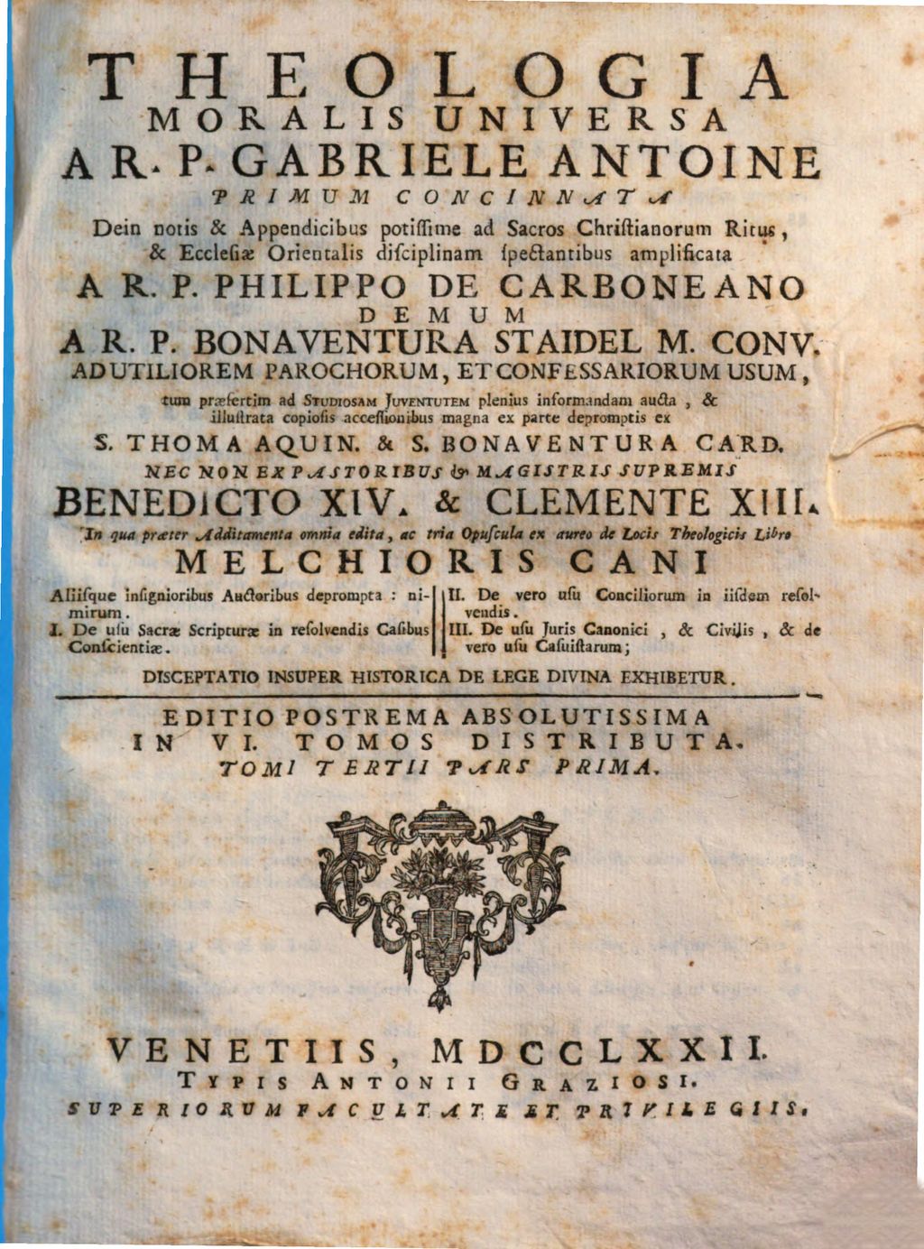 Cover of Theologia Moralis Universa
