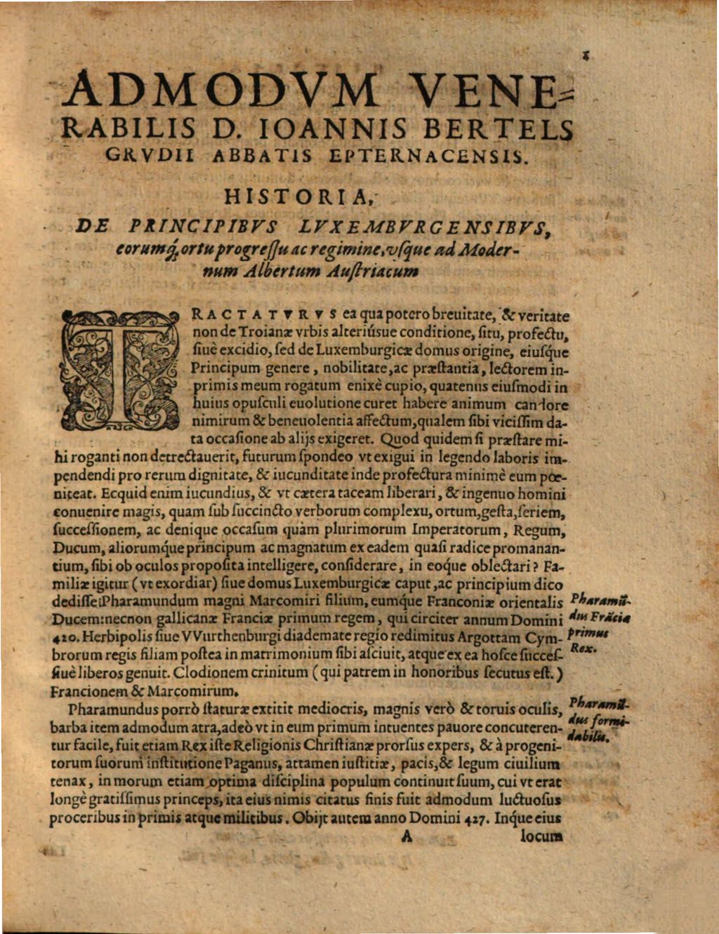 Cover of Historia Lvxembvrgensis, Sev Commentarivs, Qvo Dvcvm Lvxembvrgensivm Ortvs, Progressvs ... describuntur