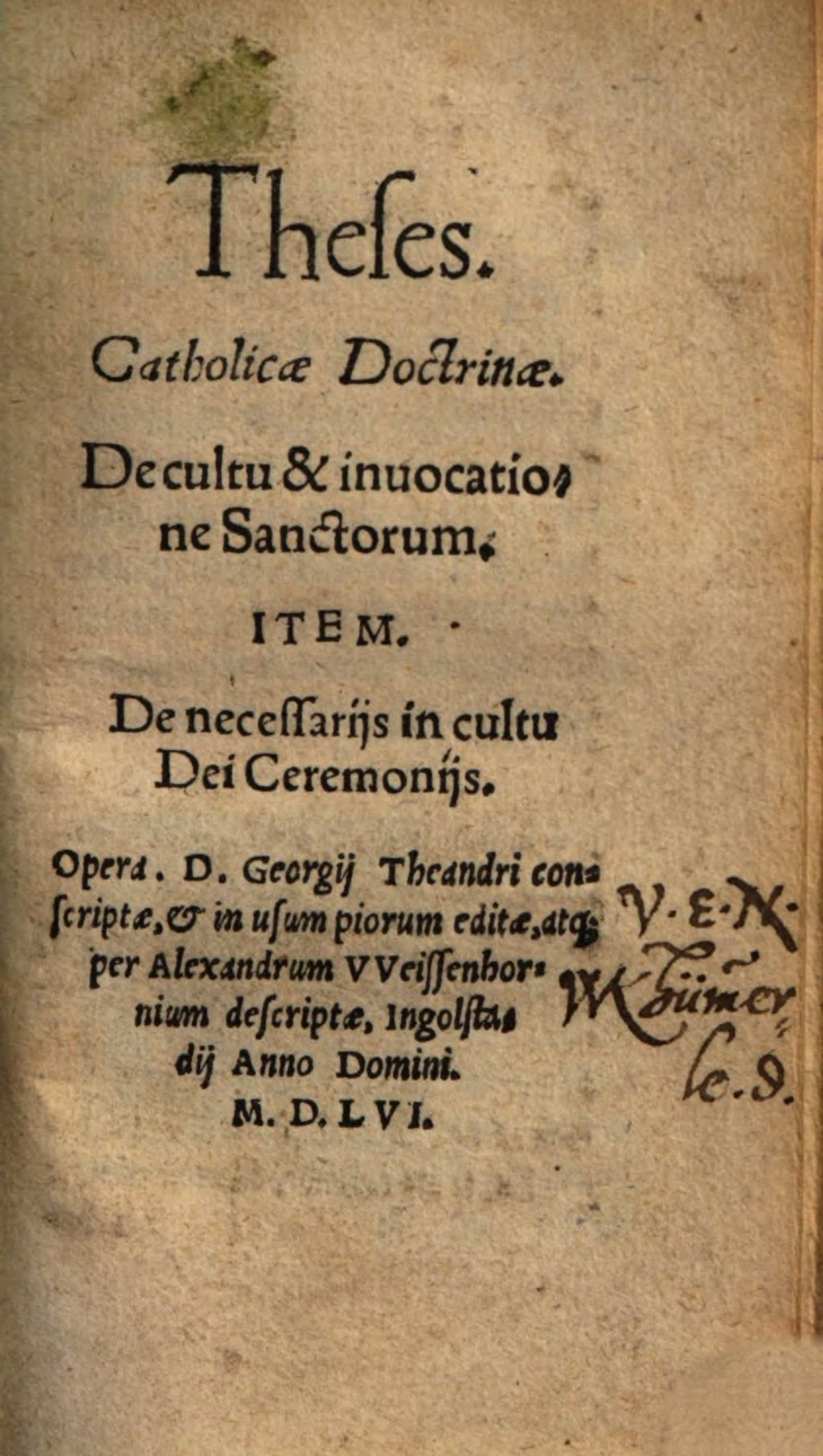 Cover of Theses Catholicae Doctrinae