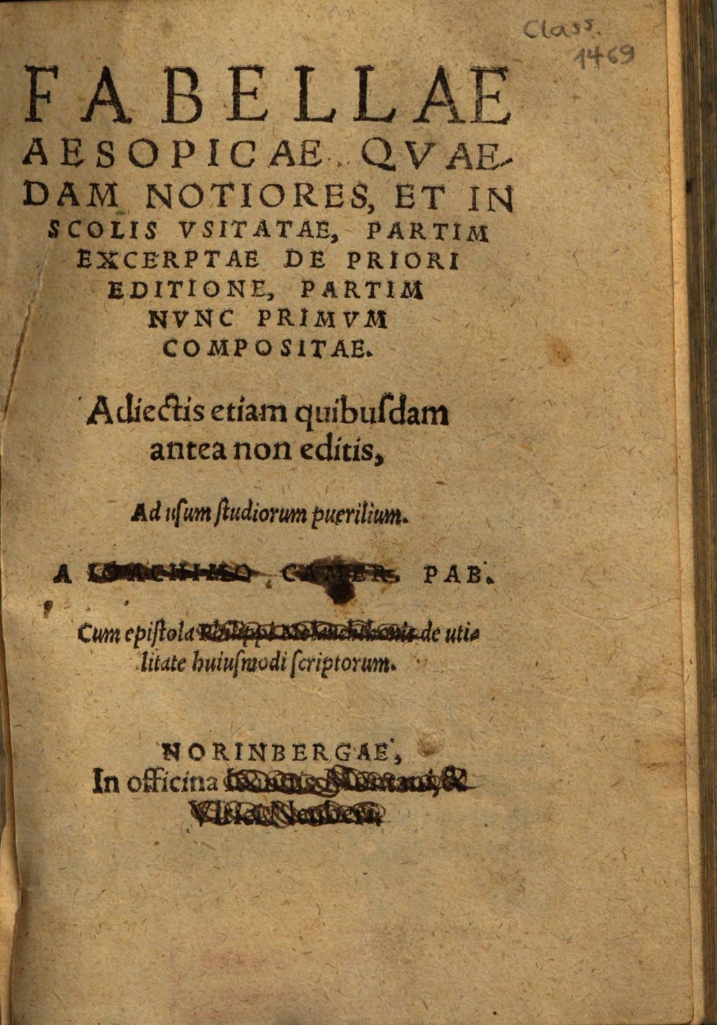 Cover of Fabellae Aesopicae Qvaedam Notiores, Et In Scolis Vsitatae