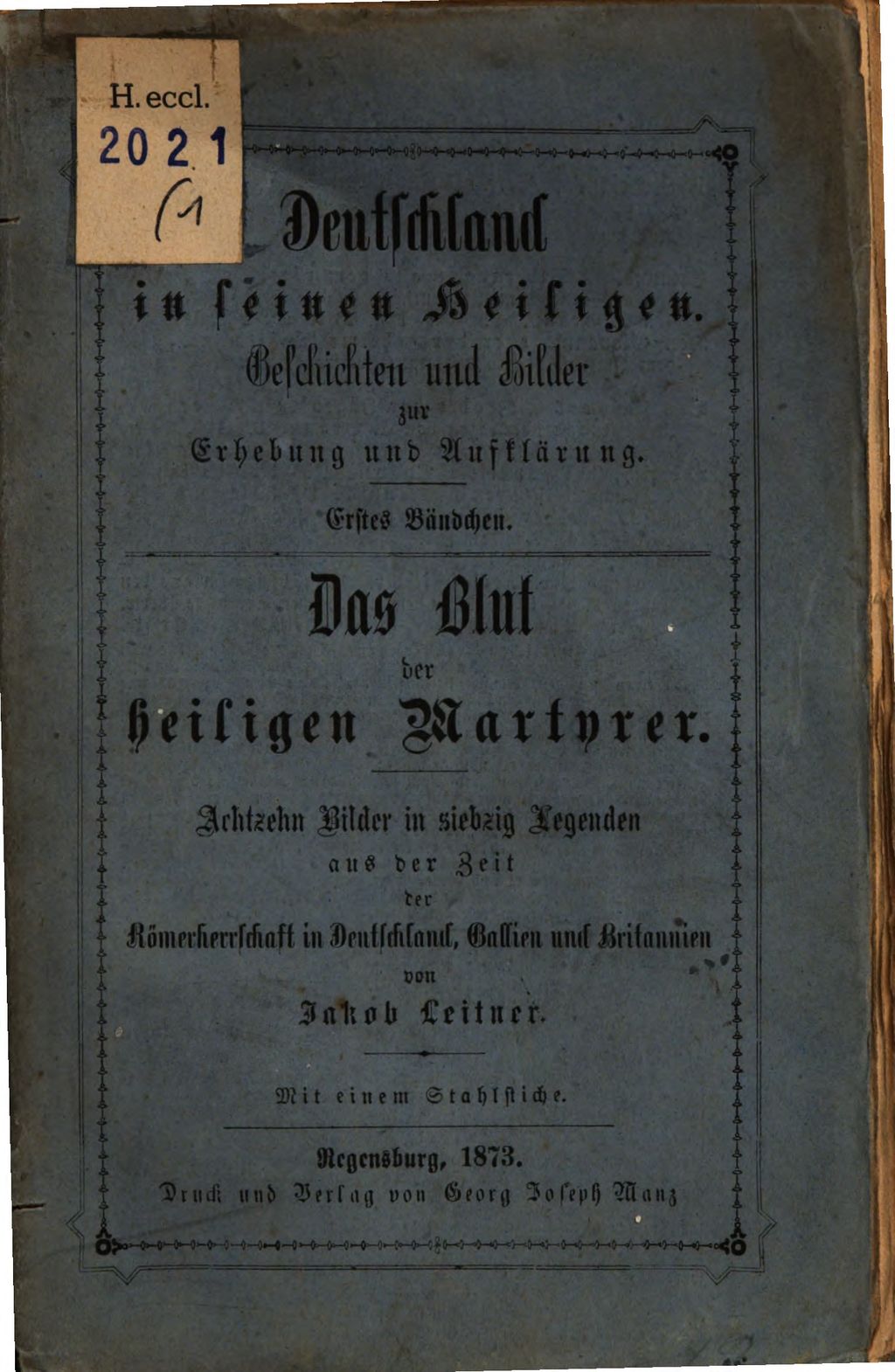 Cover of Das Blut der heiligen Martyrer
