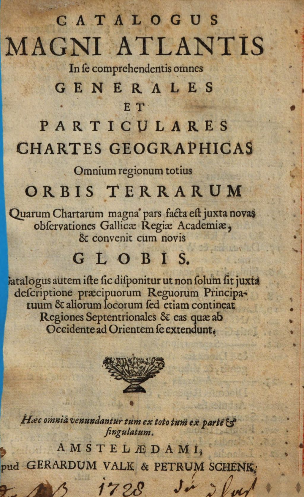 Cover of Catalogus Magni Atlantis In se comprehendentis omnes Generales Et Particulares Chartes Geographicas Omnium regionum totius Orbis Terrarum