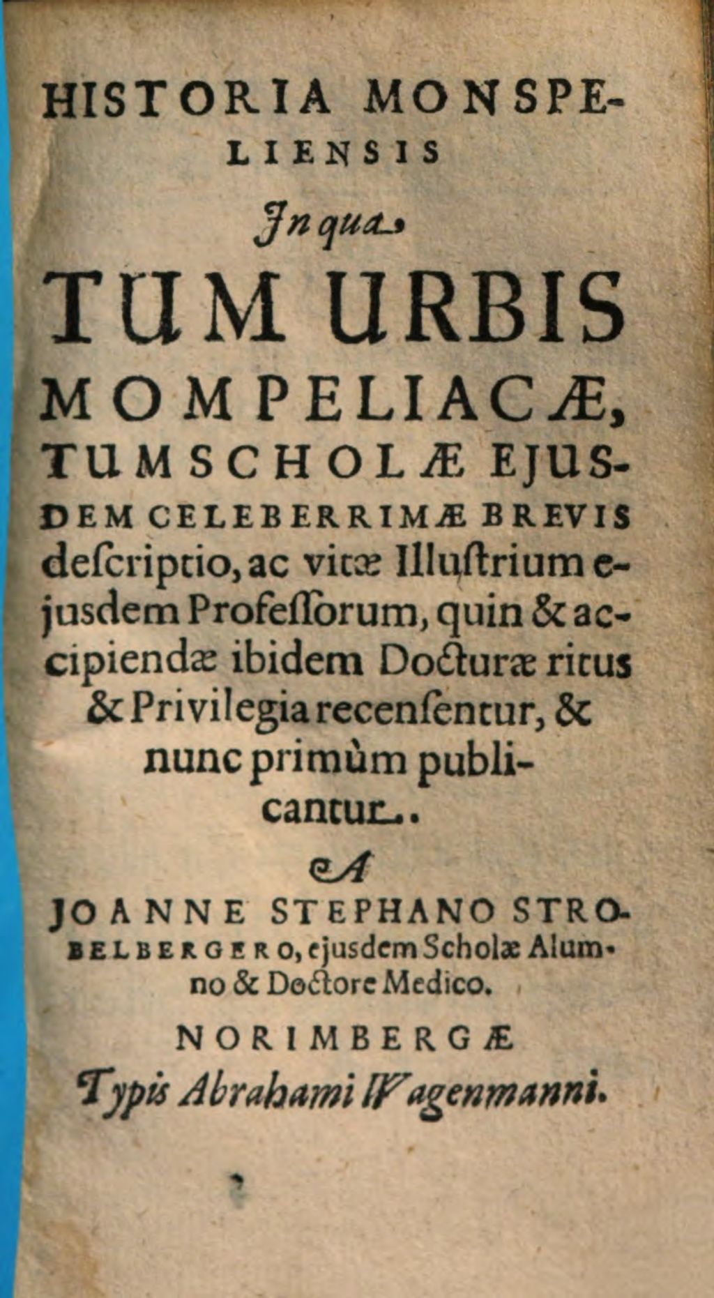 Cover of Historia Monspeliensis
