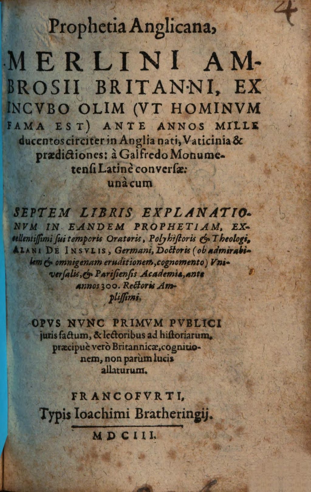 Cover of Prophetia anglicana