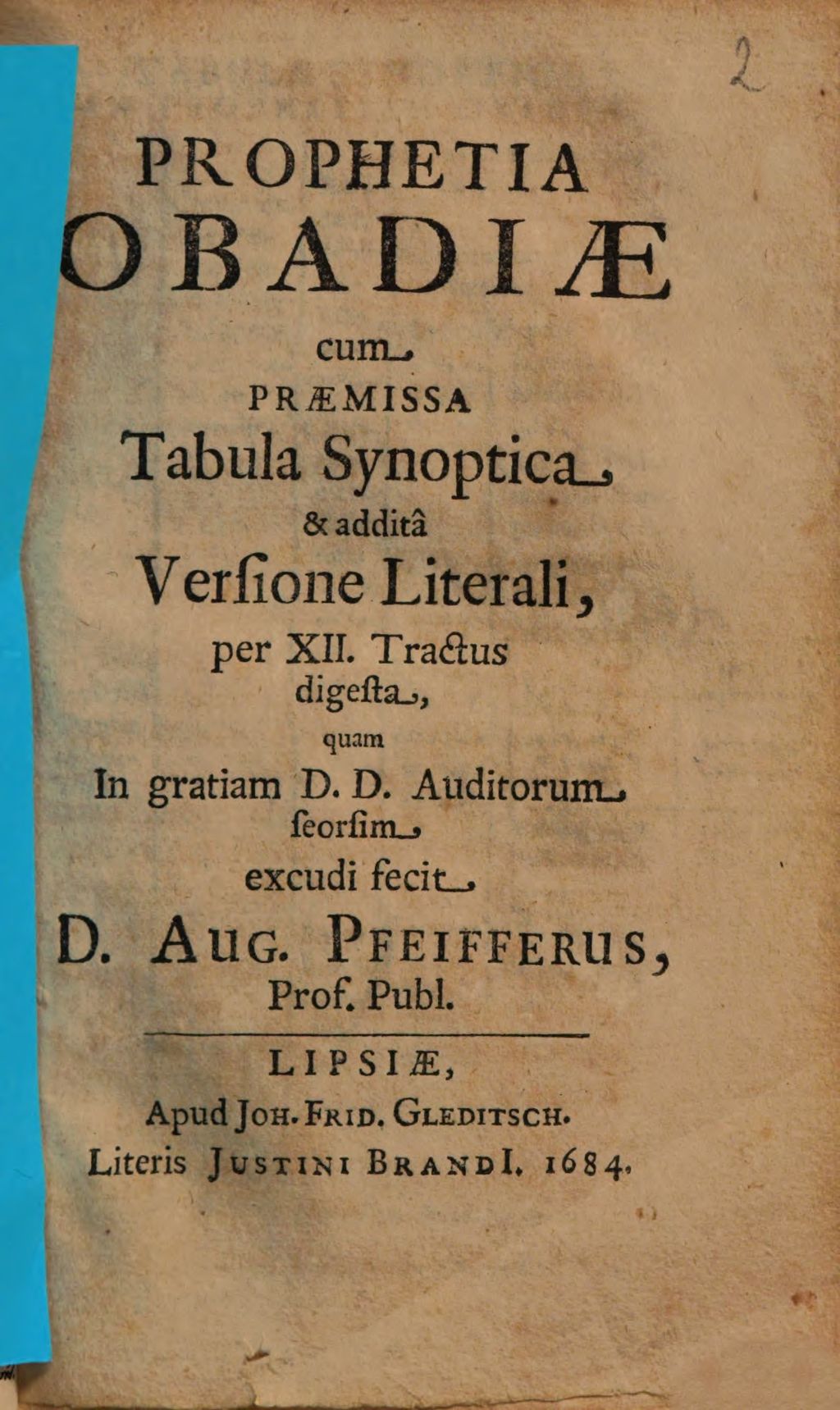 Cover of Prophetia Obadiae