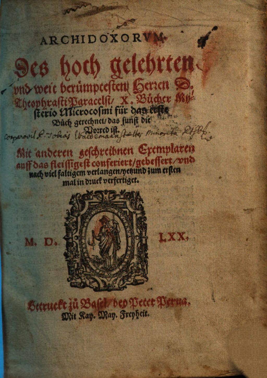 Cover of Archidoxorum des hoch gelehrten und weit berümptesten Herren D. Theophrasti Paracelsi X. Bücher