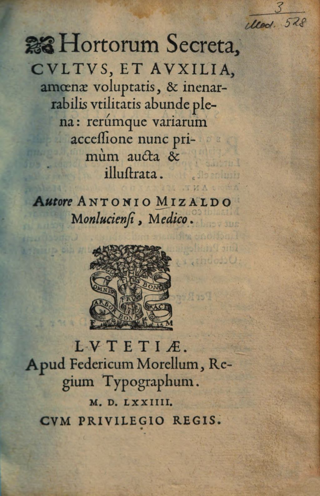 Cover of Hortorum Secreta, Cultus , Et Auxilia