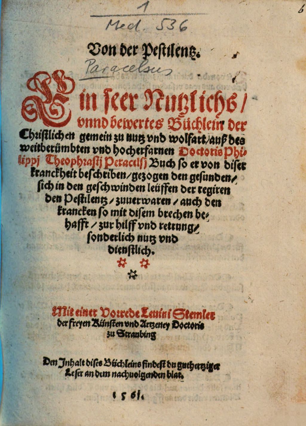 Cover of Von der Pestilentz