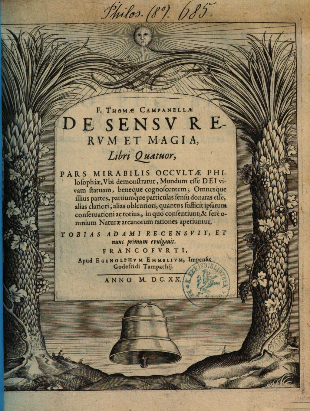 Cover of Thomae Campanellae De sensu rerum et magia libri quatuor