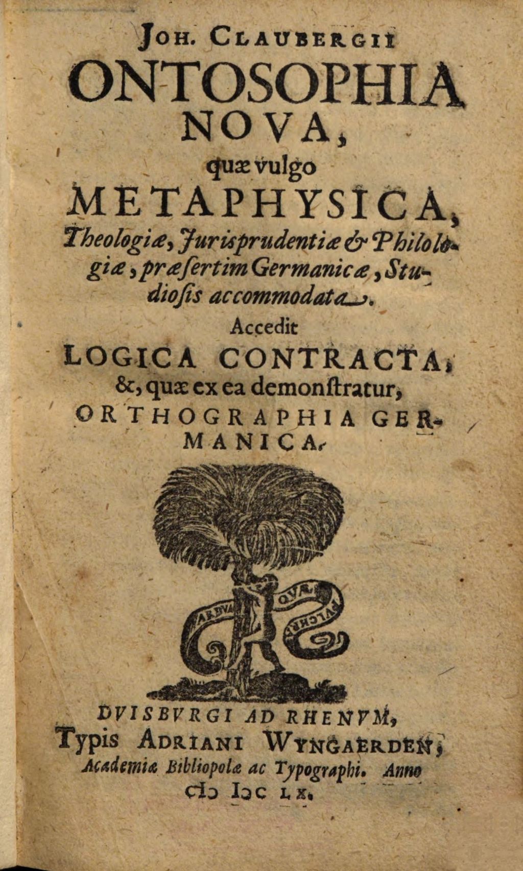 Cover of Joh. Claubergii Ontosophia nova