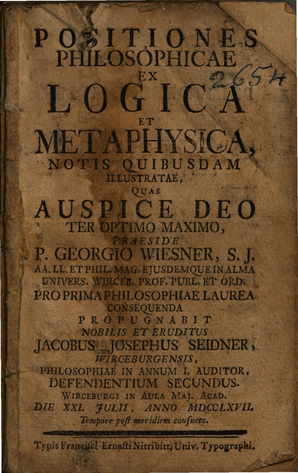 Cover of Positiones philosophicae ex logica et metaphysica