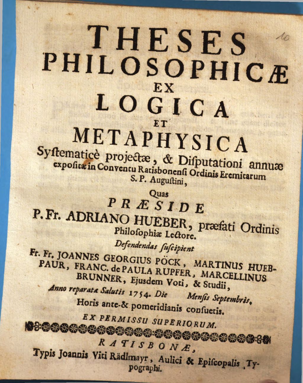 Cover of Theses Philosophicae Ex Logica Et Metaphysica