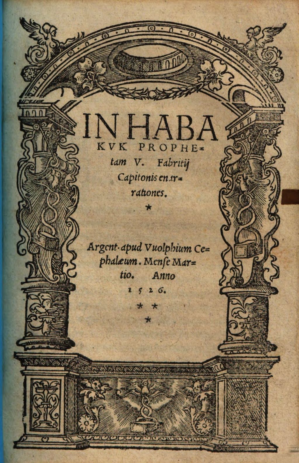 Cover of In Habakvk Prophetam V. Fabritij Capitonis enarrationes