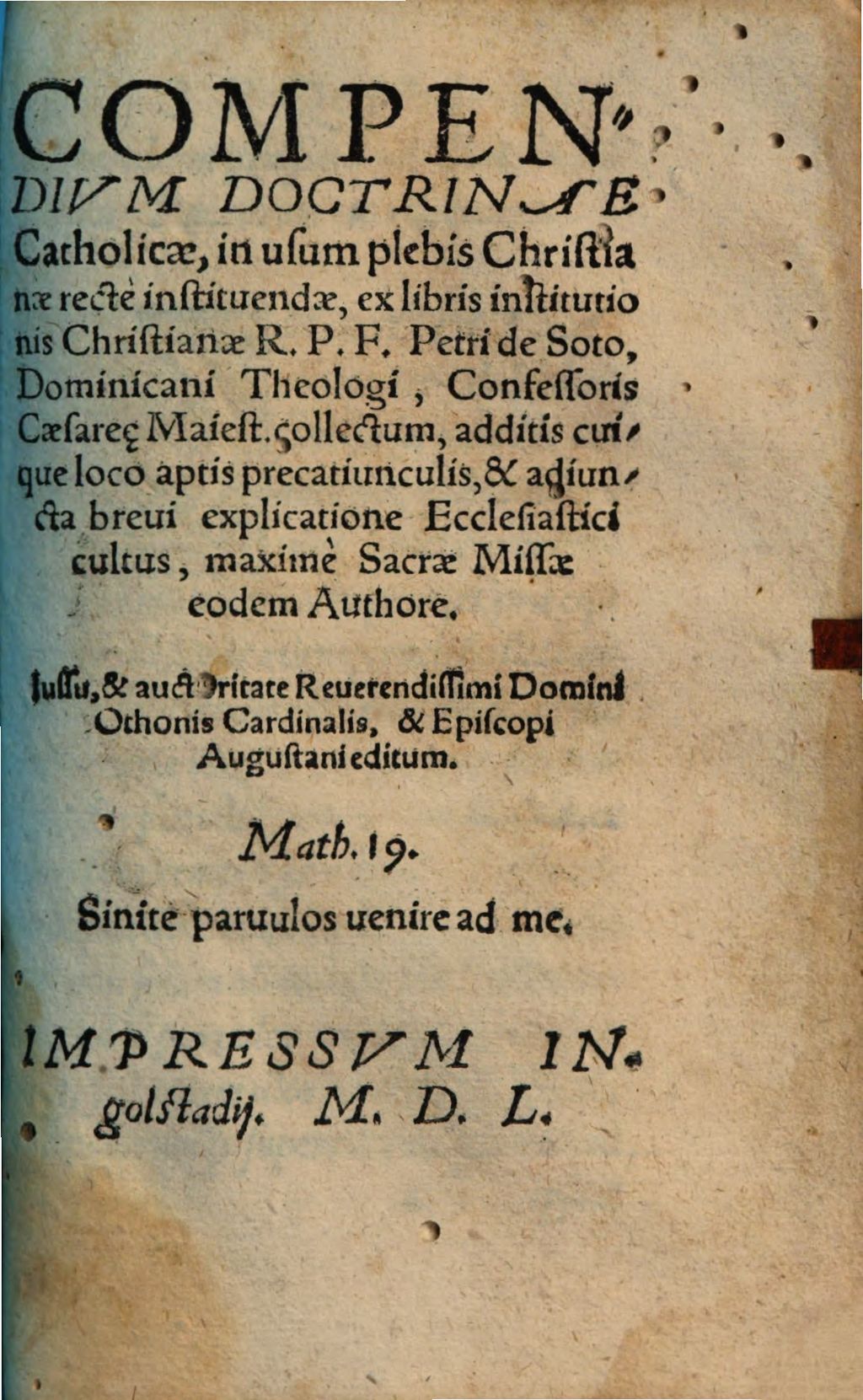 Cover of Compendium doctrinae catholicae