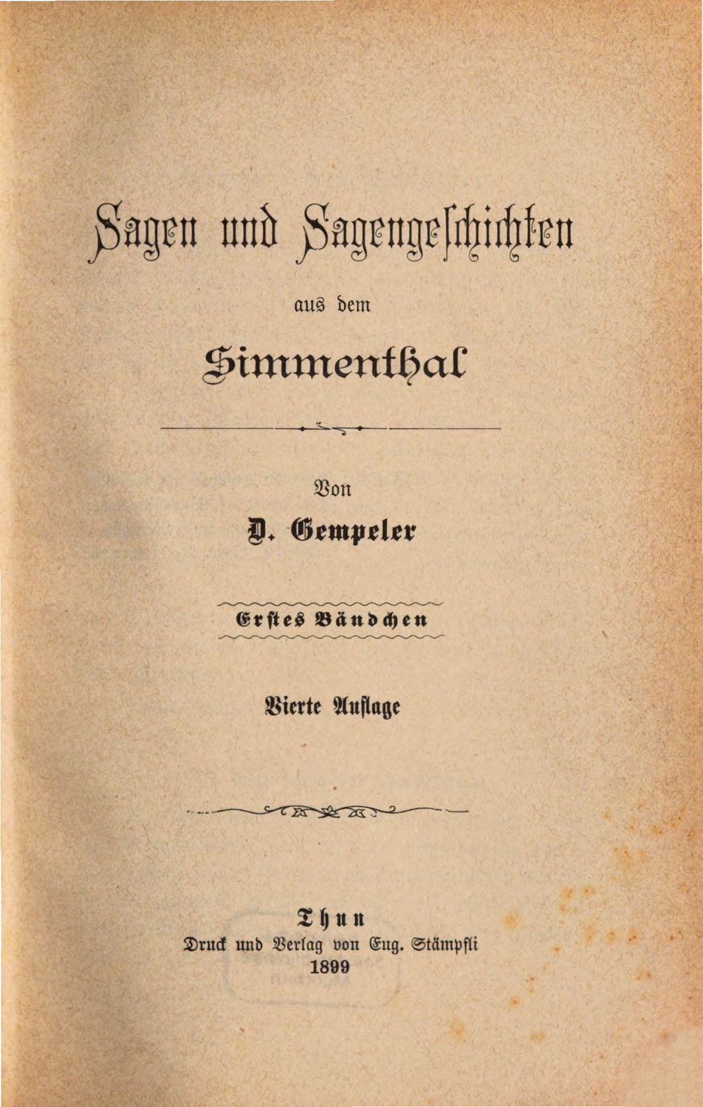 Cover of Sagen und Sagengeschichten aus dem Simmenthal. 1