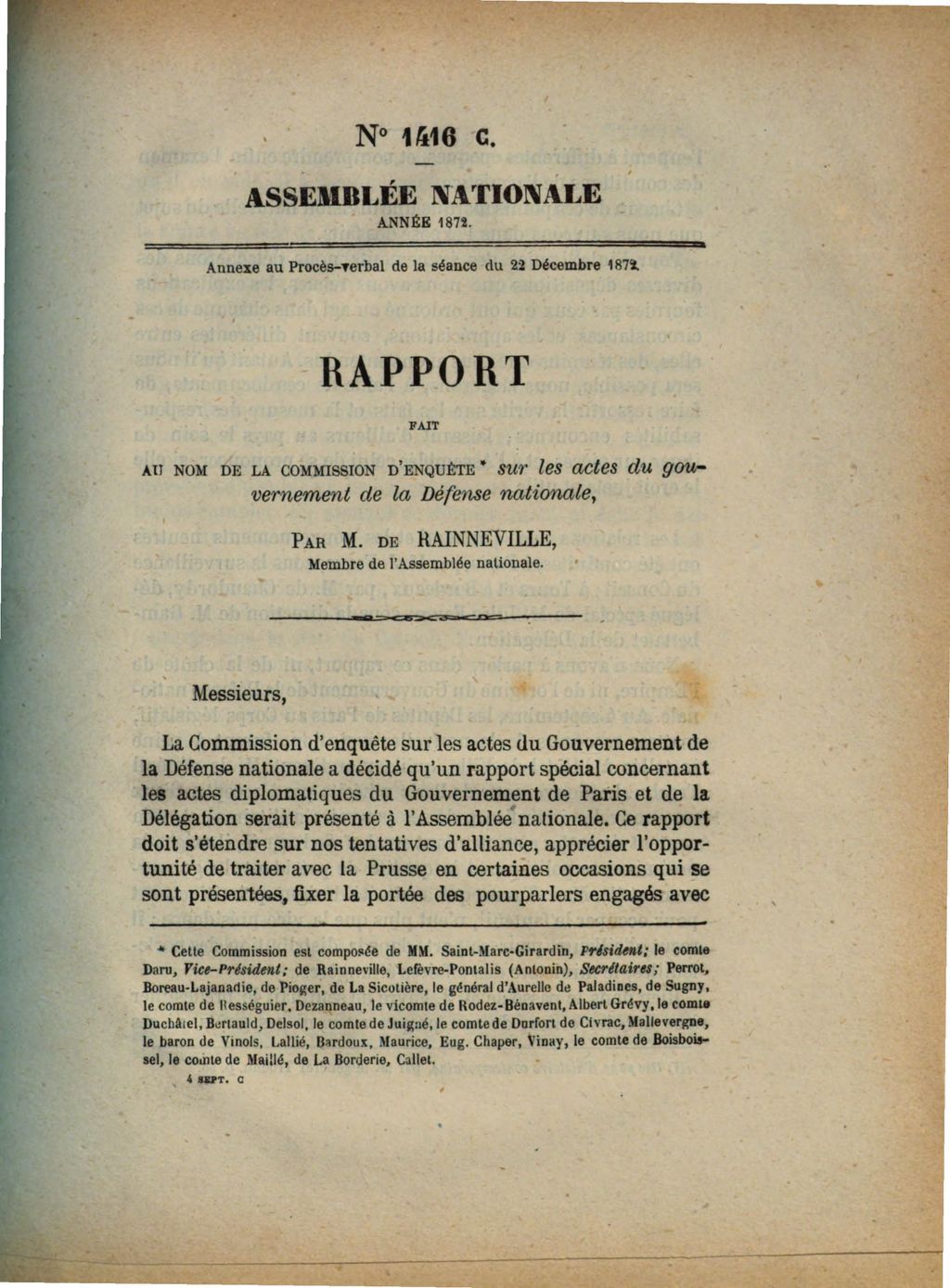 Cover of Enquête parlementaire sur les actes du gouvernement de la défense nationale. [10,2], Rapport fait au nom de la commission d'enquete sur les actes du gouvernement de la défense nationale