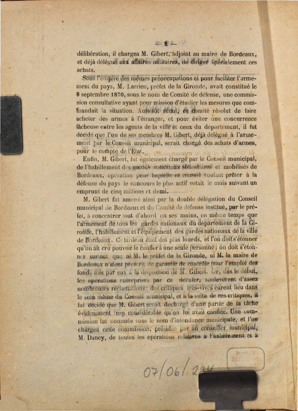 Cover of Rapport fait au nom de la Commission de Marchés sur les marchés passés pendant la guerre pour le compte du Comilé de défense de la Girando et de la municipalité de Bordeaux