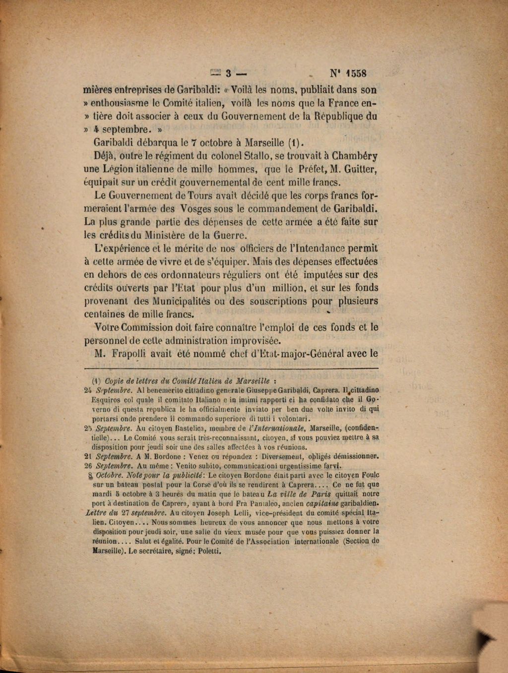 Cover of Rapport fait au nom de la Commission de Marchés sur les dépenses autres que celles de l'intendance militaire pour divers Corps francs et l'armée des Vosges