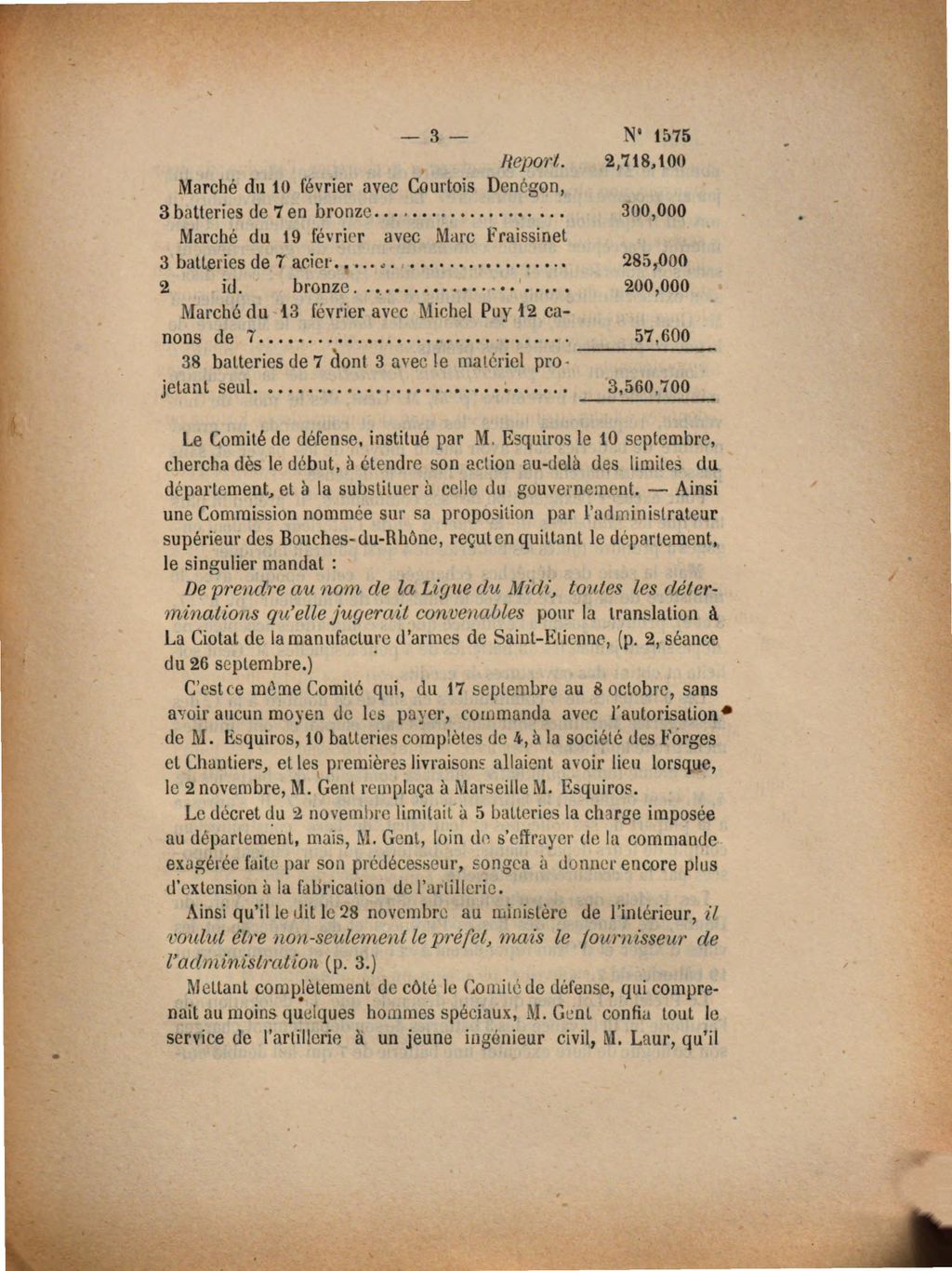 Cover of Rapport fait au nom de la Commission de Marchés sur les dépenses engagées et payées à Marseille à l'occasion de la guerre, par la Préfecture des Bouches-du-Rhône