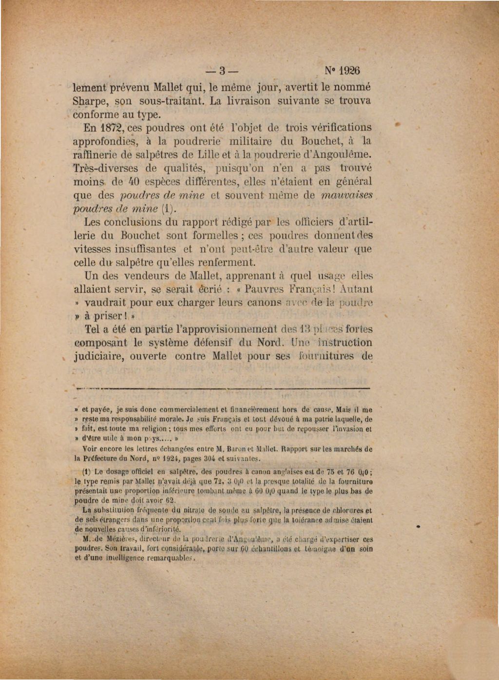 Cover of Rapport fait au nom de la Commission de Marchés sur les marchés contractés, pendant la guerre, par l'administration militaire dans le département du Nord, avec les fournisseurs de la Préfecture