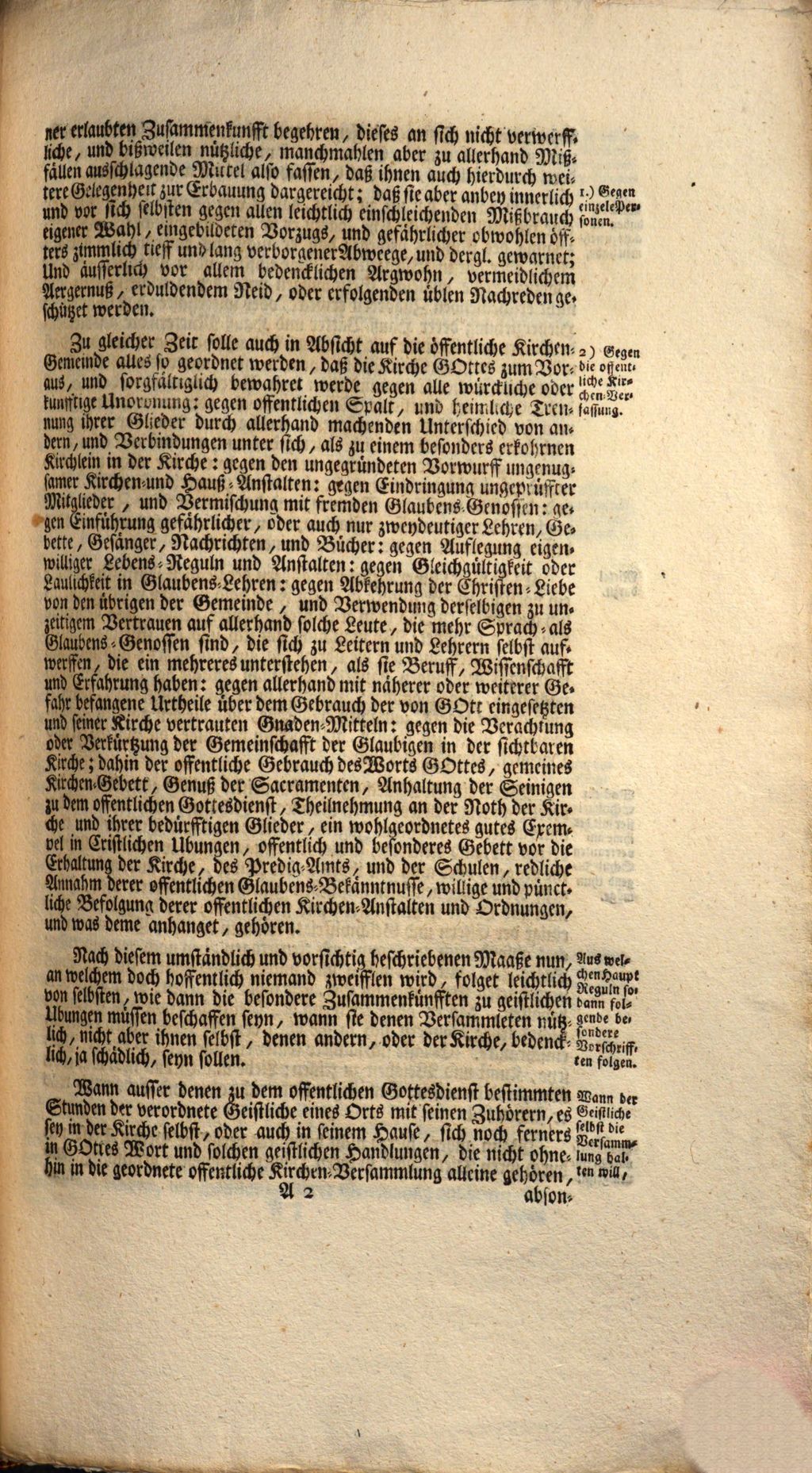 Cover of Von Gottes Gnaden Carl Friderich, Hertzog zu Würtemberg und Teck, auch in Schlesien, zu Oels und Bernstatt, Graf zu Mömpelgart, Herr zu Heydenheim, Sternberg, Medzibohr, und des Freyen Königl. Burg-Lehens Auras; Ritter des Königlich Polnischen Weissen Adler-Ordens, Administrator und Ober-Vormunder, [et]c. Unsern Gruß zuvor, Ehrsamer, Liebe Getreue! Demnach die besondere Versammlungen zerschiedener Persohnen zu allerhand geistlichen Ubungen, nach denen darunter vorhaltenden Absichten und Umständen, einer gantz besondern Aufmercksamkeit, Christlicher Vorsicht, und Geistlicher Klugheit, heutigen Tages mehr als jemahls, bedörffen, und dahero nöthig seyn will, die ältere, und sonderlich die den 12. Augusti 1706. ausgegangene, Hoch-Fürstliche Verordnungen zu wiederhohlen, und in ein und anderem nach denen dißmahligen Zeit-Umständen näher einzurichten: So haben Wir ... keineswegs unterlassen sollen, noch wollen ... nachfolgende Christlich gemeynte, und zumahlen ernstliche Vorschrifft zu machen, und gehöriger Orten publiciren zu lassen