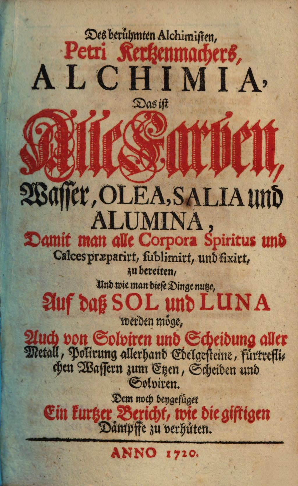 Cover of Des berühmten Alchimisten, Petri Kertzenmachers, Alchimia