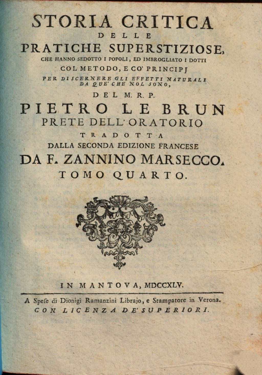Cover of Storia Critica Delle Pratiche Superstiziose