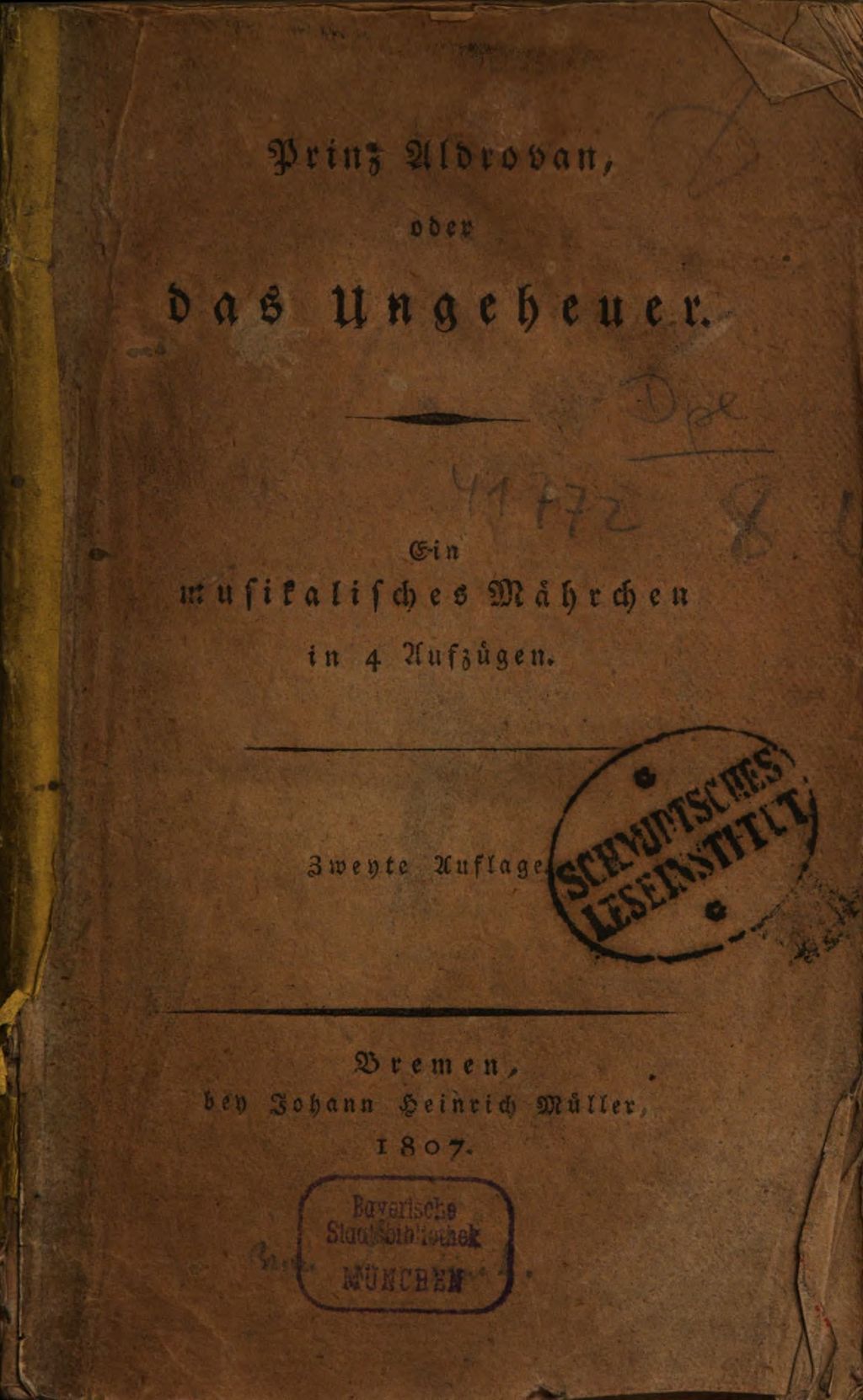 Cover of Prinz Aldrovan, oder das Ungeheuer