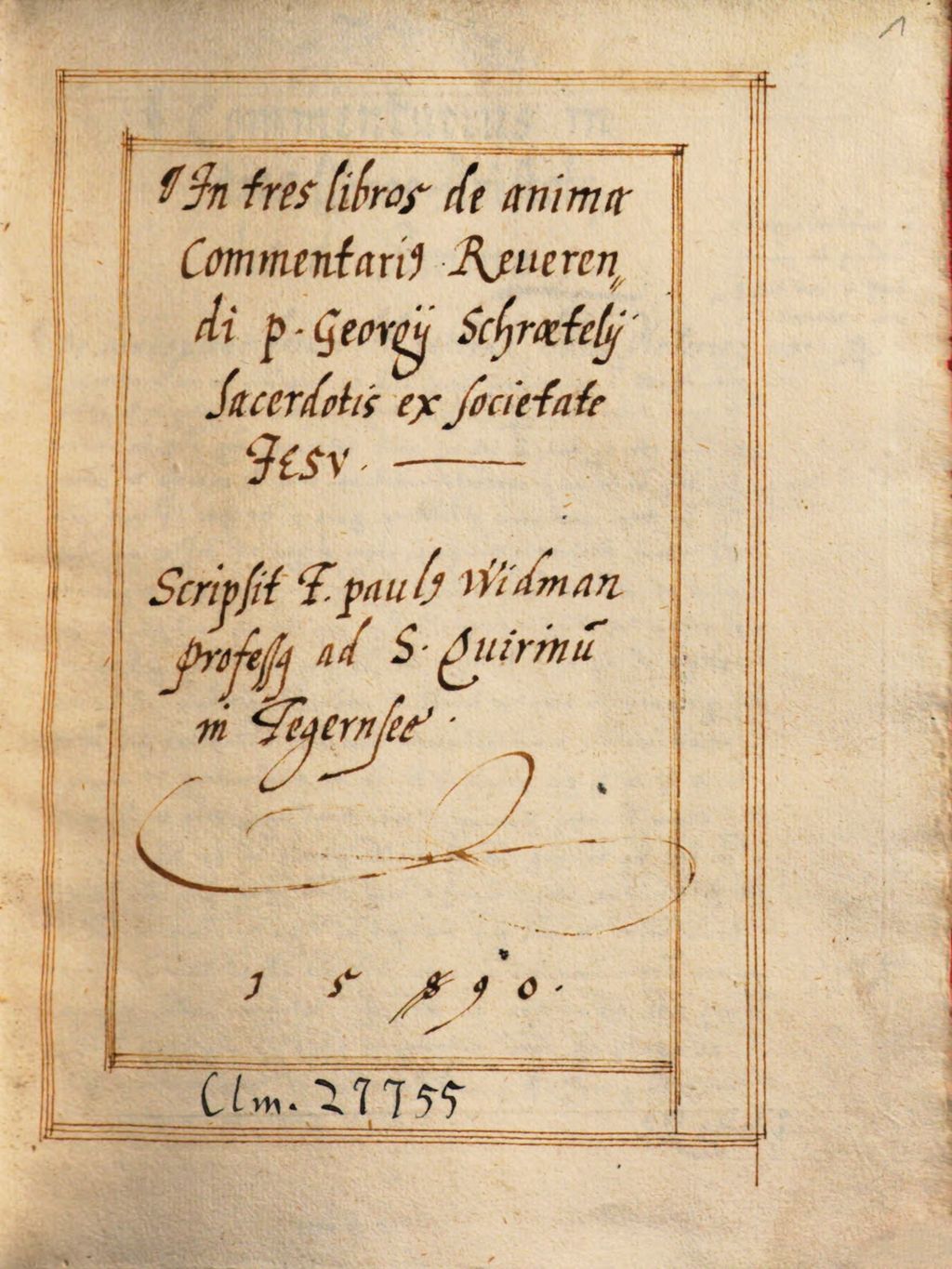 Cover of Commentarii in libros de anima et in Metaphysica - BSB Clm 27755