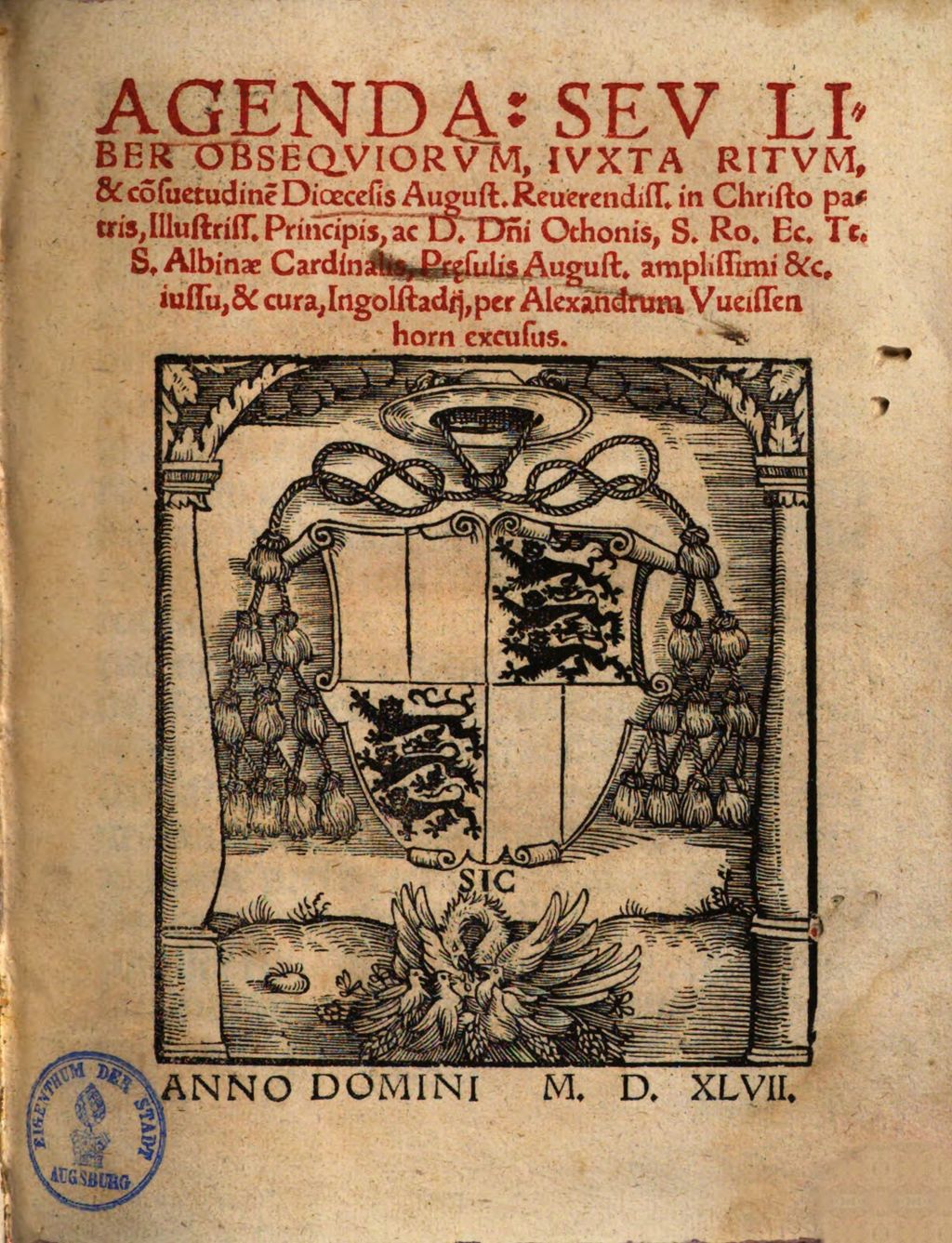 Cover of Agenda seu liber obsequiorum