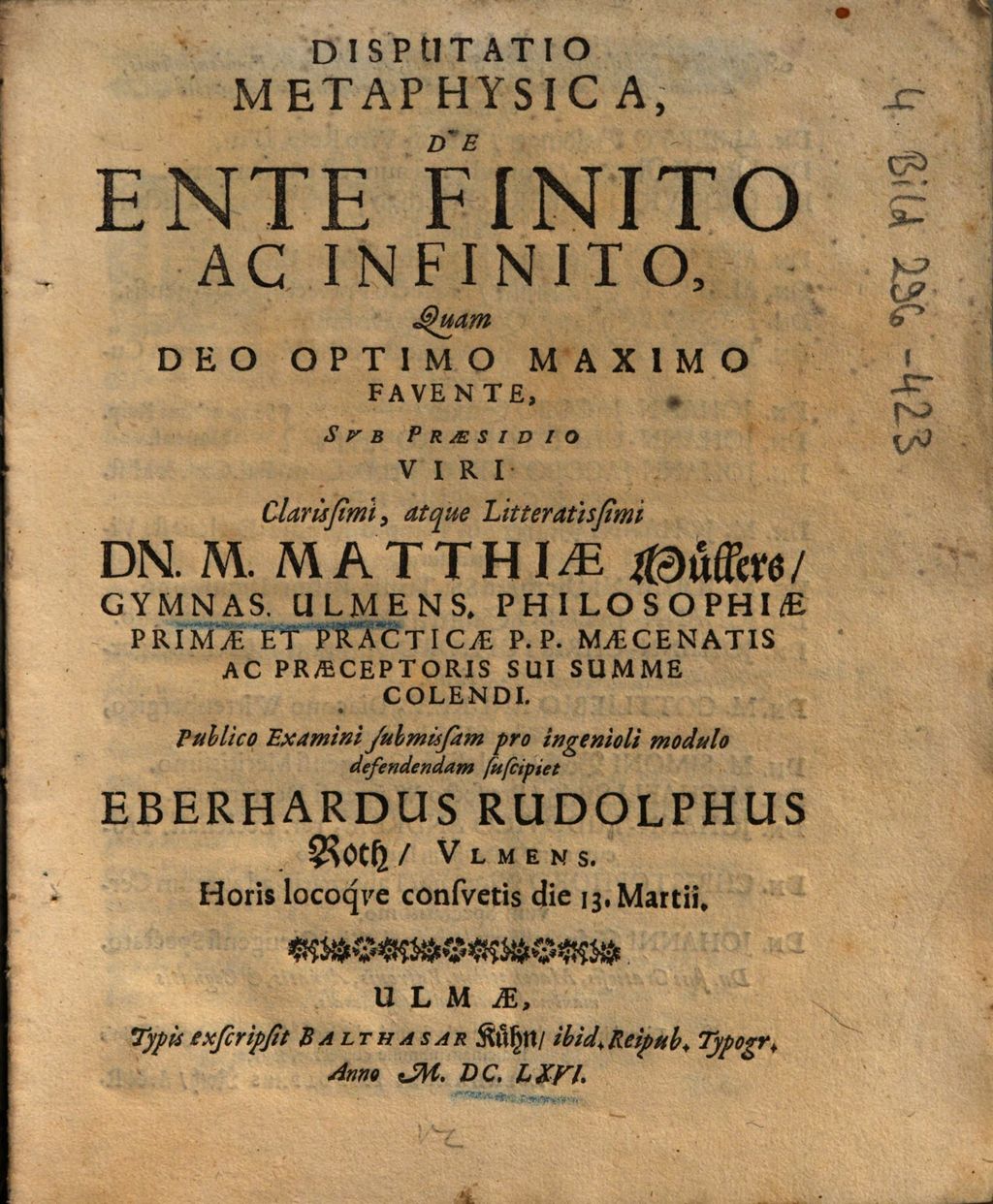 Cover of Disputatio Metaphysica , De Ente Finito Ac Infinito