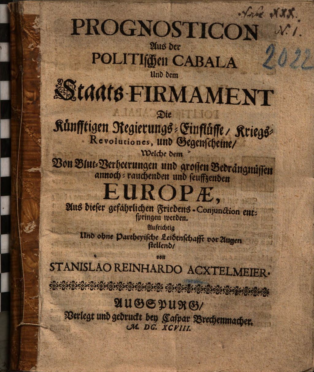 Cover of Prognosticon aus der politischen Cabala und dem Staatsfirmament