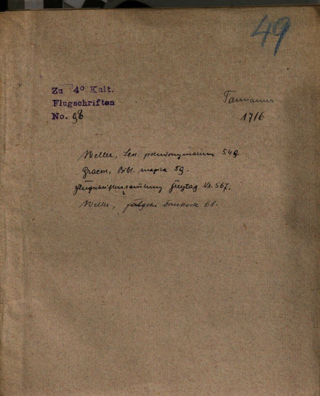 Cover of Julii Tamiani Send-Schreiben An Hieronymum Pistellum