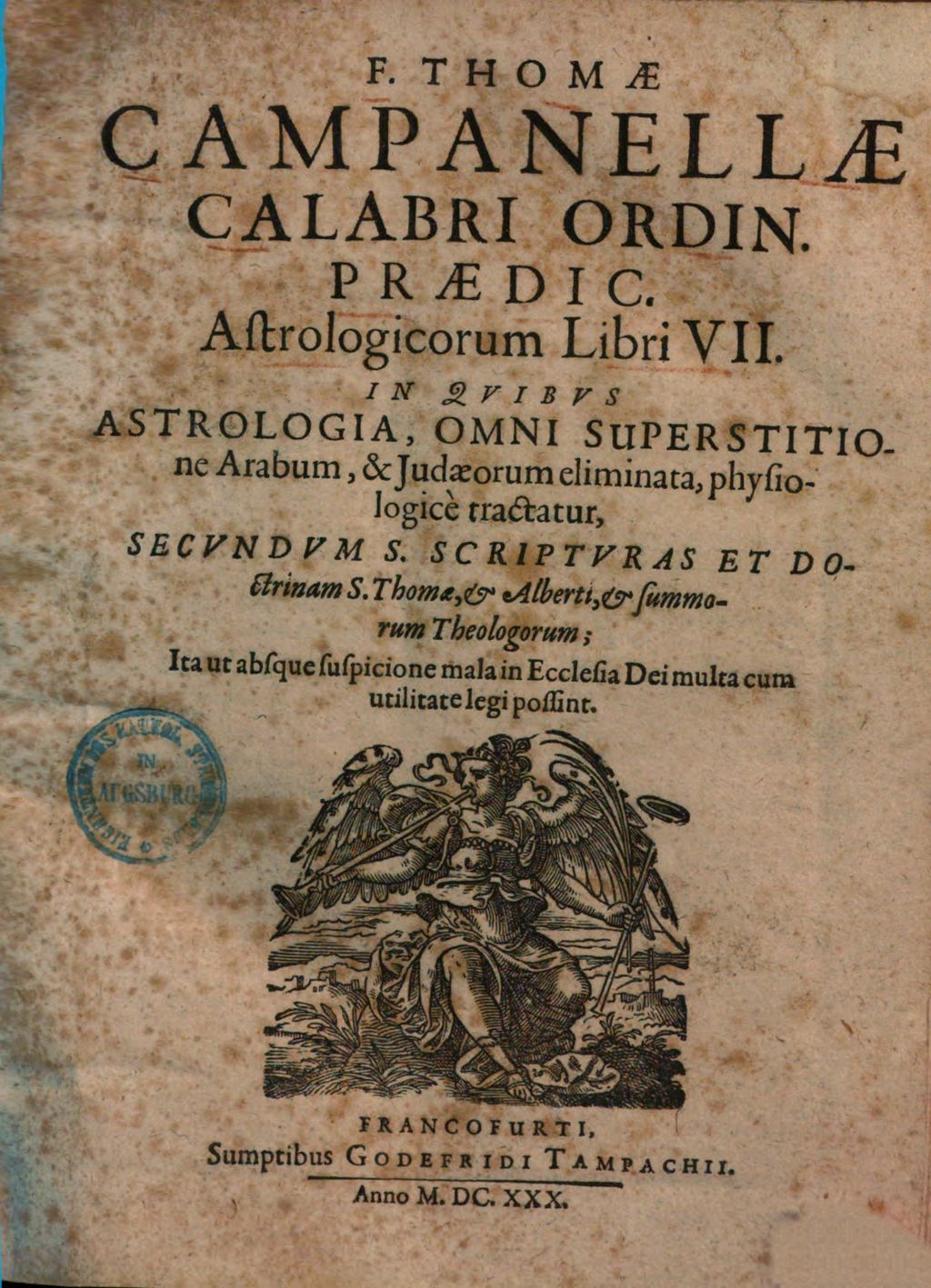 Cover of Astrologica F. Thomae Campanellae ... Astrologicorum libri VII