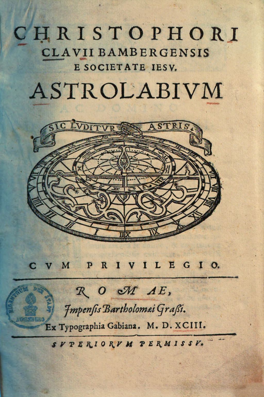 Cover of Christophori Clavii Bambergensis E Societate Iesv Astrolabivm