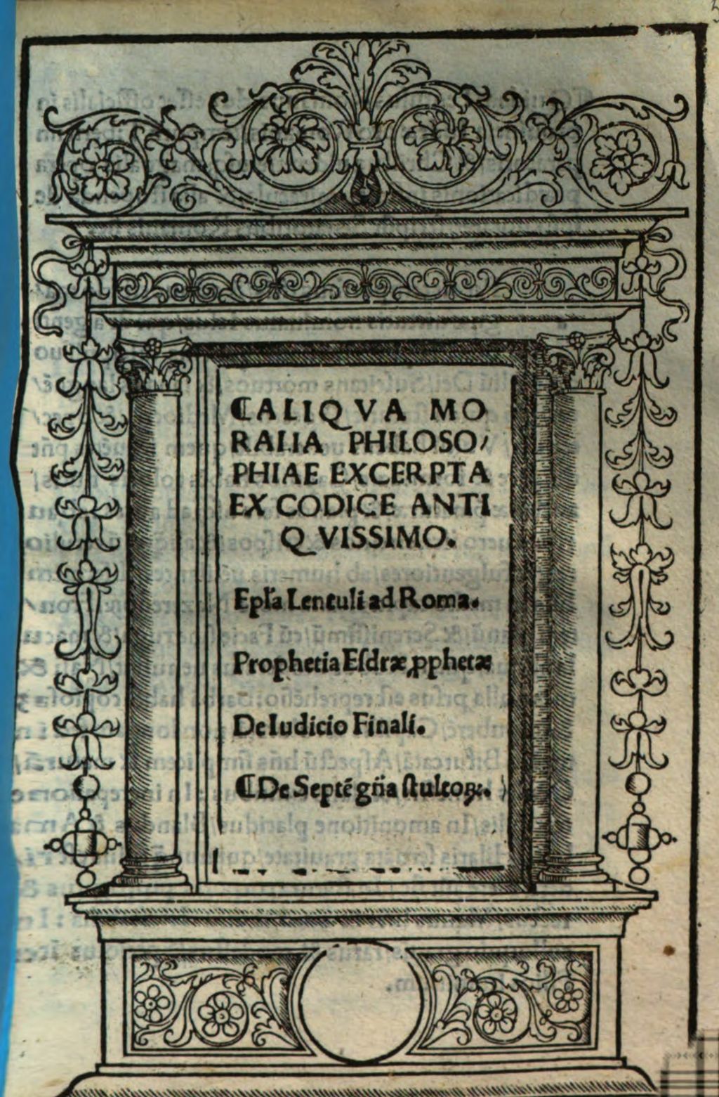Cover of Aliqua Moralia philosophiae