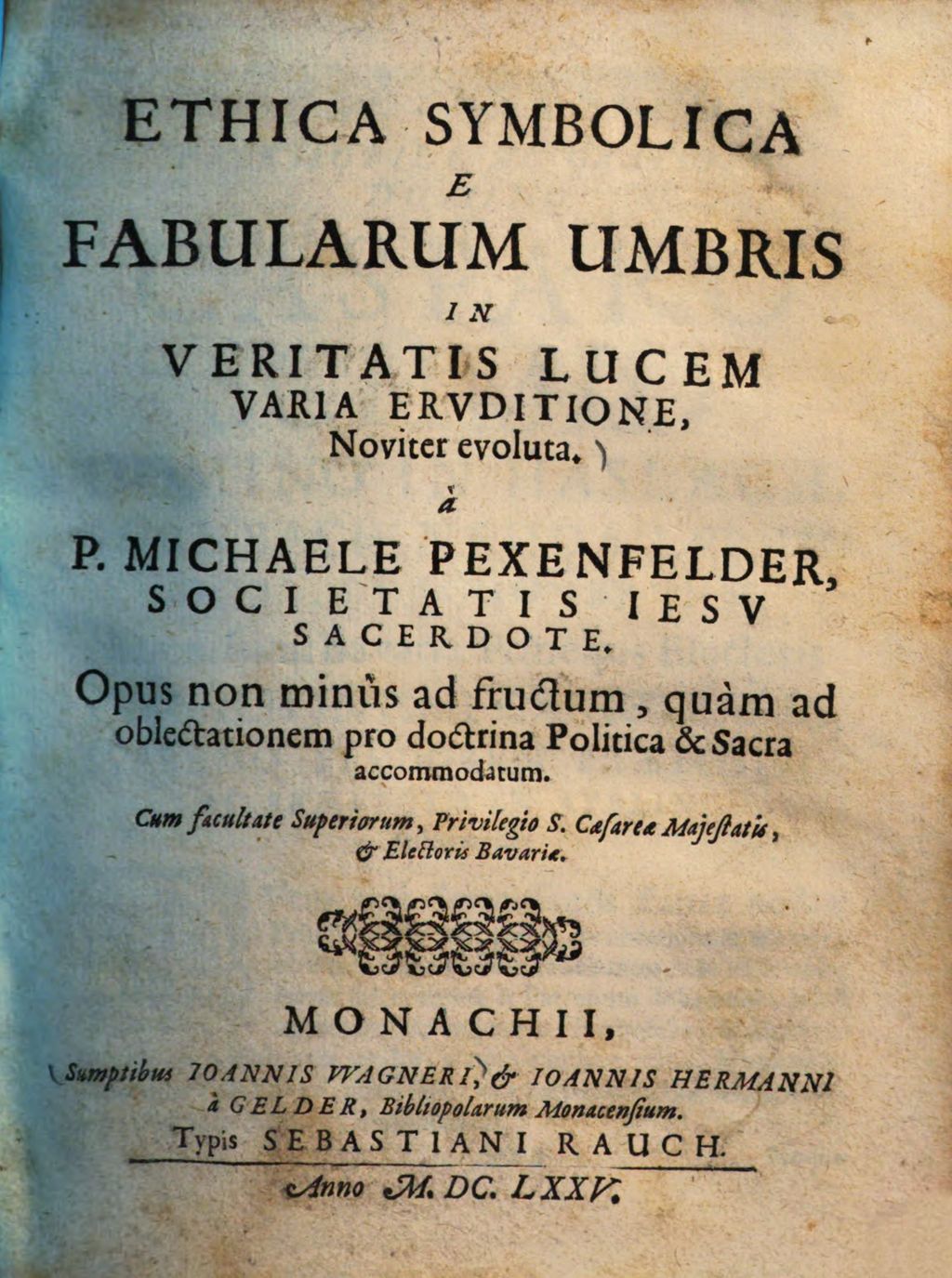 Cover of Ethica Symbolica E Fabularum Umbris In Veritatis Lucem Varia Ervditione Noviter evoluta