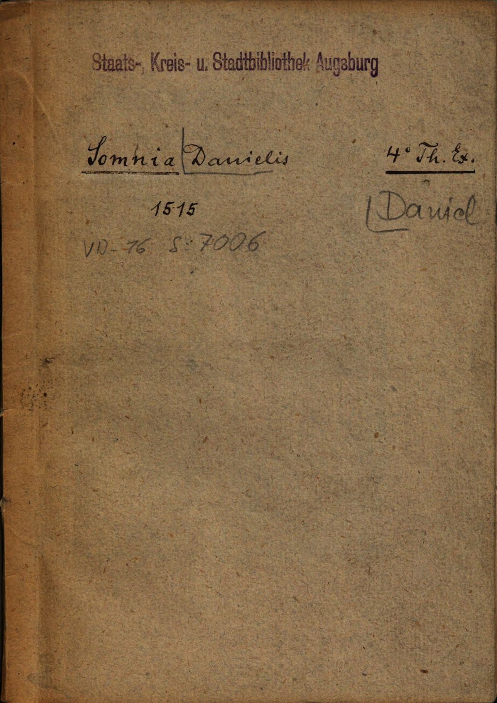 Cover of Somnia Danielis