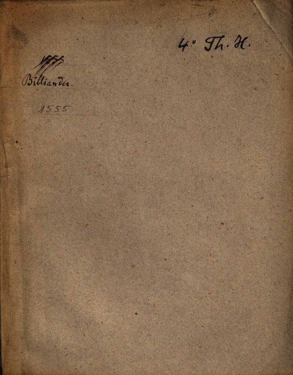 Cover of Theodori Bibliander De summa trinitate et fide catholica